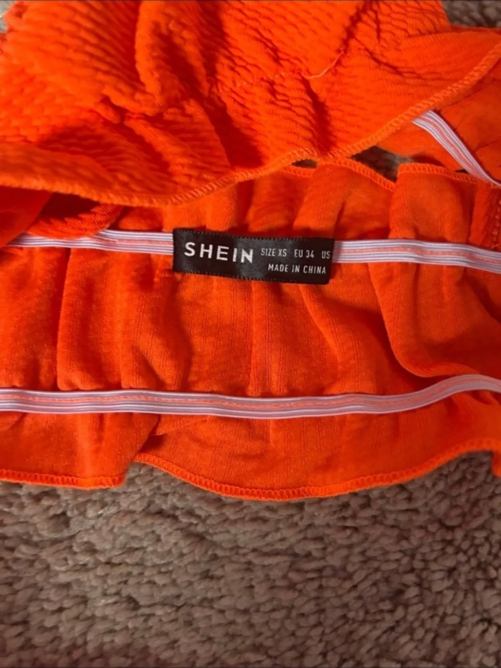 SHEIN Orange Ruffled Shorts Set - Picture 3 of 4